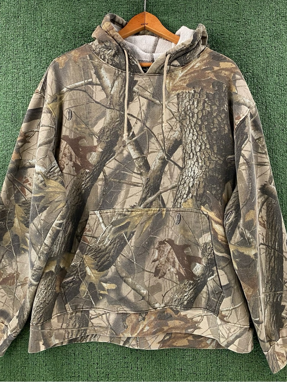 VTG Y2K RedHead Realtree Hardwoods Tree Bark Camouflage Camo Hoodie Men’s Large